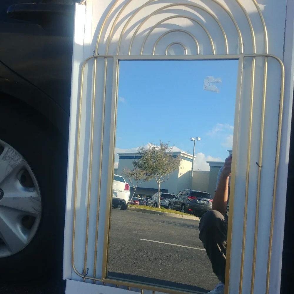 Art Deco Gold Wire Rainbow Wall Mirror